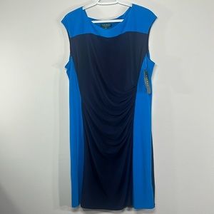 Ralph Lauren Women's Navy Blue Lined Evening Dress New With Tags size 16